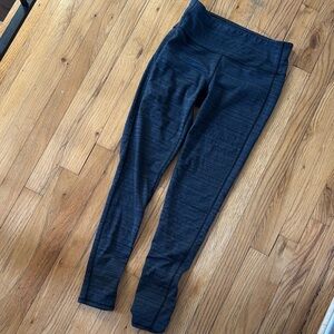 Athleta dark blue navy textured stripe high rise leggings size mediumium